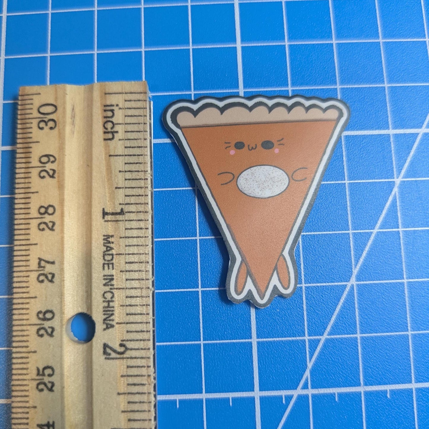 Kawaii Pumpkin Pie Sticker: Waterproof Matte Vinyl, Handmade Art
