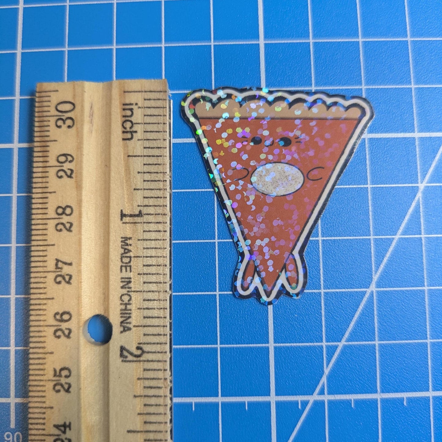 Kawaii Pumpkin Pie Sticker: Waterproof Holographic Vinyl, Handmade Art