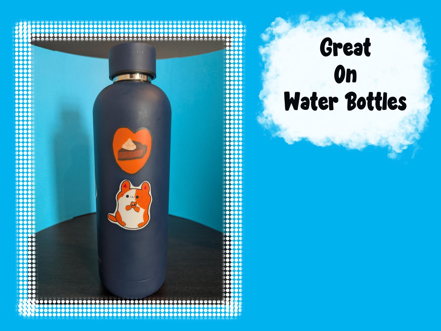 Kawaii Pumpkin Cat Sticker: Waterproof Matte Vinyl, Handmade Art
