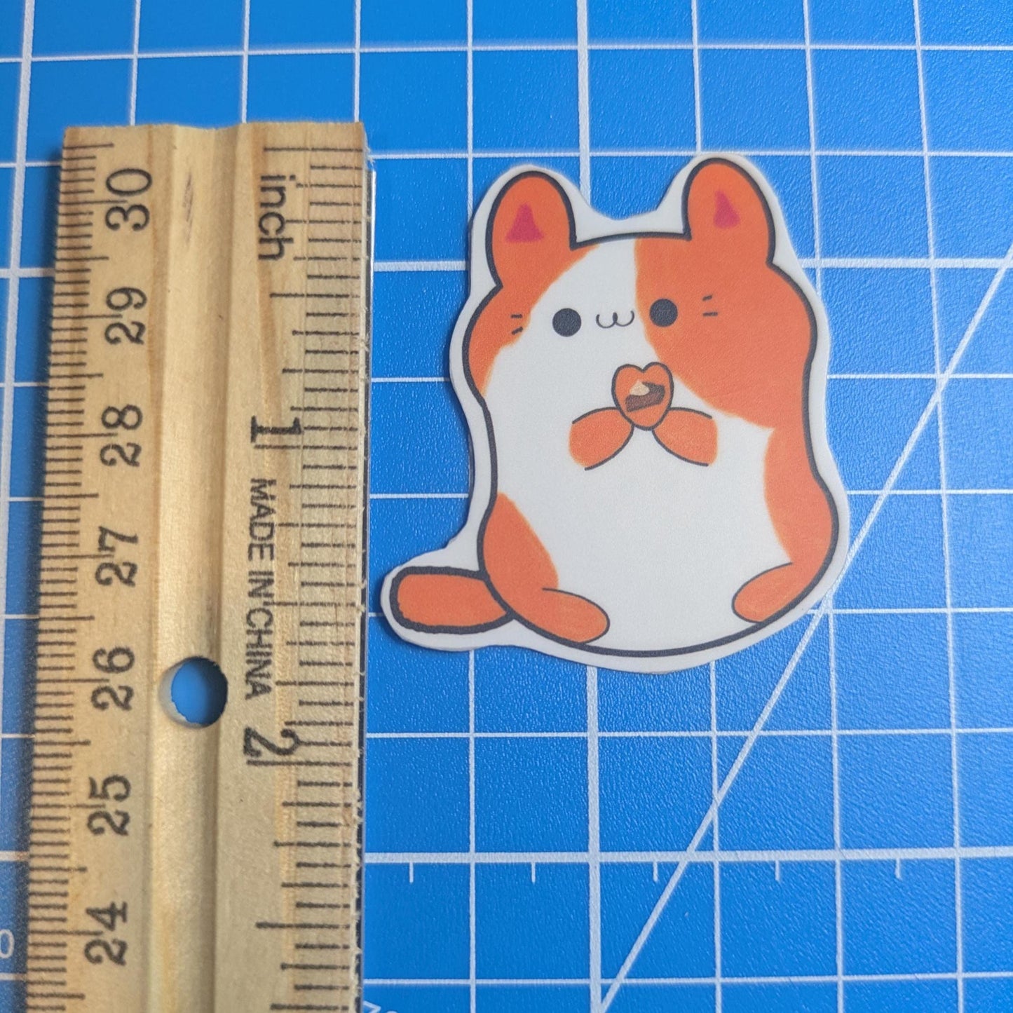 Kawaii Pumpkin Cat Sticker: Waterproof Matte Vinyl, Handmade Art